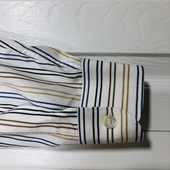 Ermenegildo Zegna Italian Striped Dress Shirt L - Picture 4 of 5